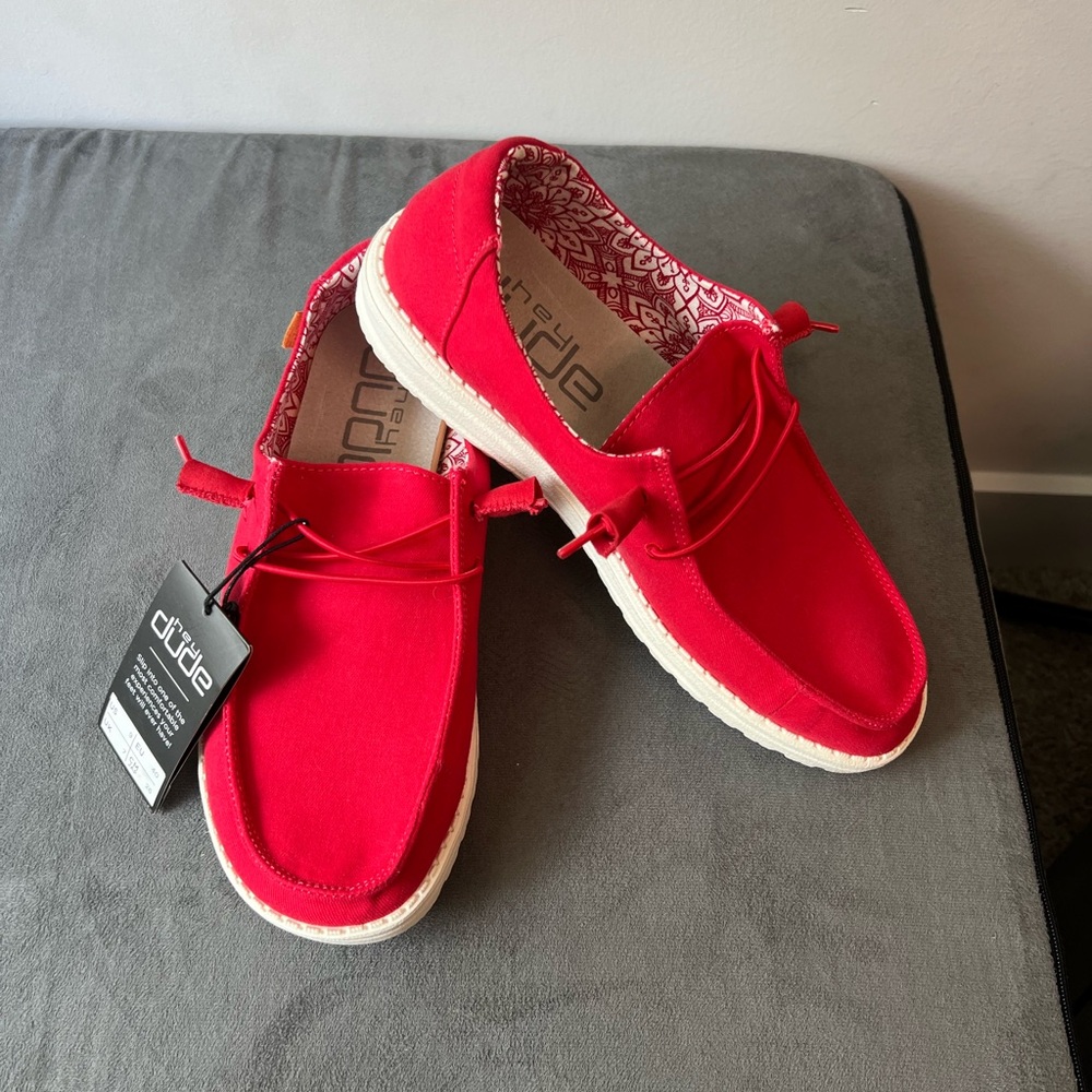 Hey Dude Wendy Red Graphic Shoes